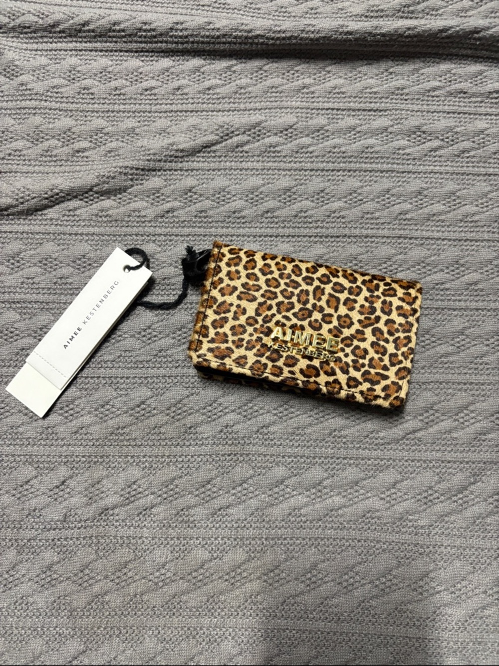 Aimee Kestenberg Leopard Print Card Case Wallet - Leopard Brown & Black